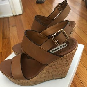 Steve Madden cork platform wedges